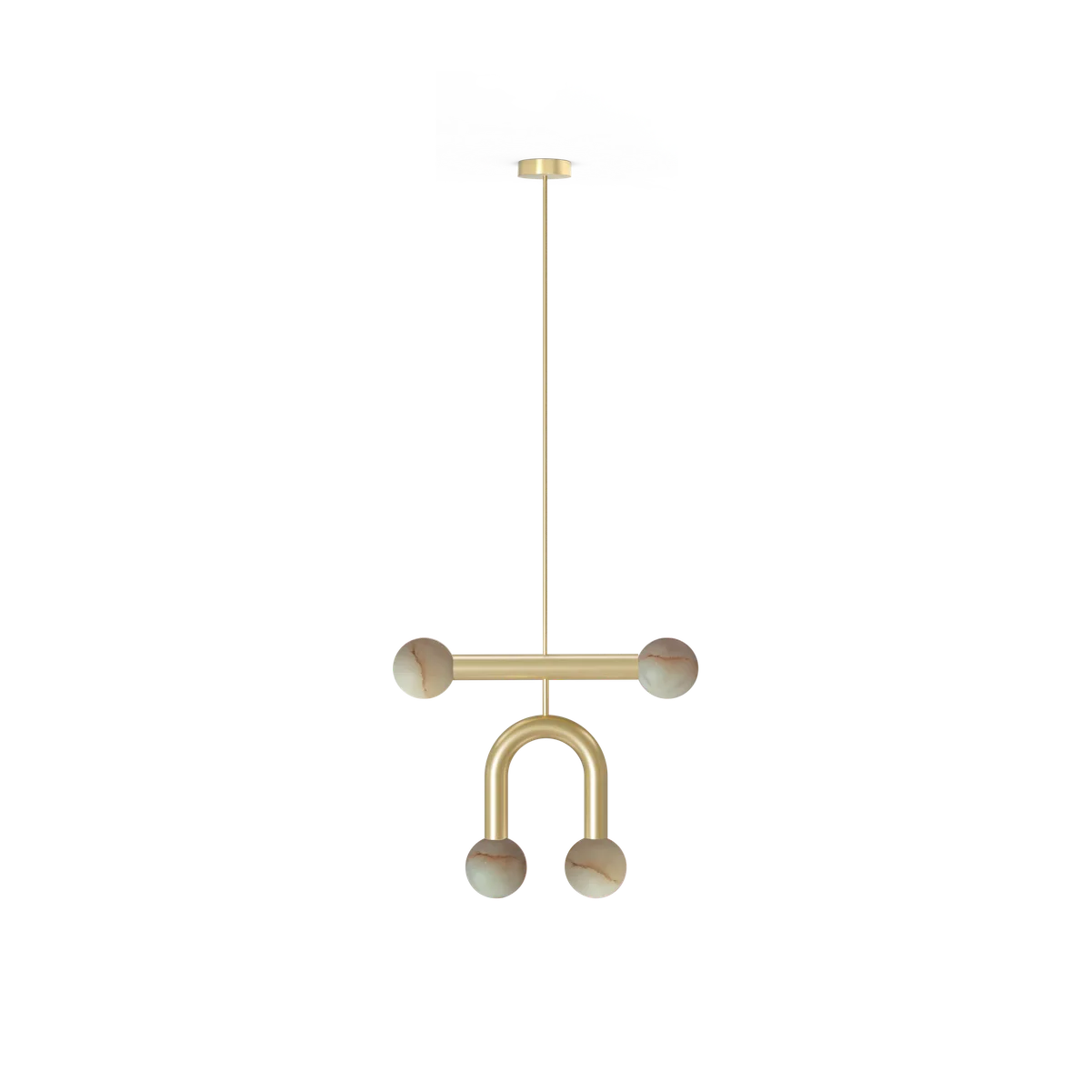 Rigoberta Pendant Duo Super Curved (oro y alabastro)